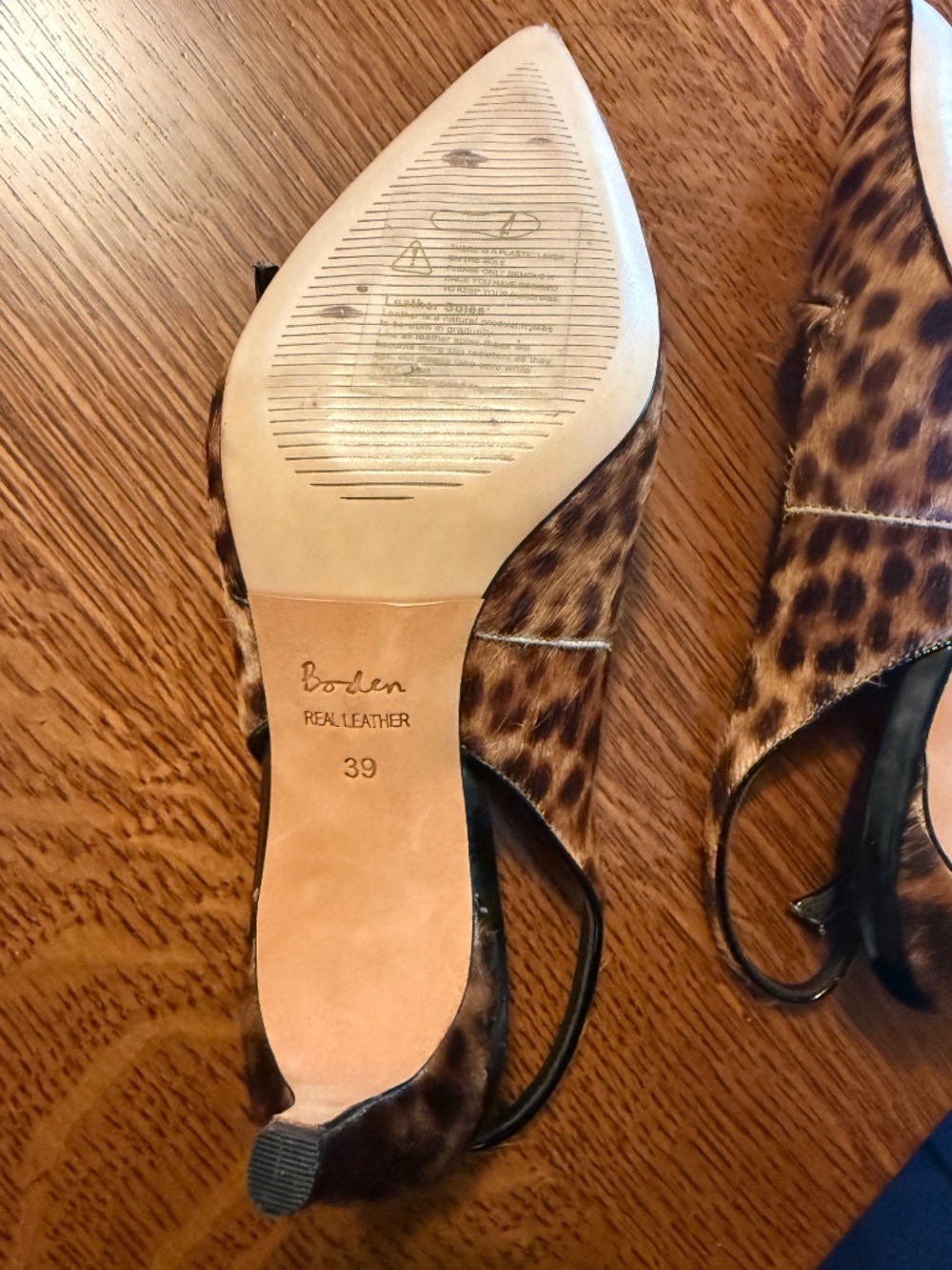 NWOT Boden Leopard Haircalf Slingback Kitten Heels EU 39 - Picture 4 of 5